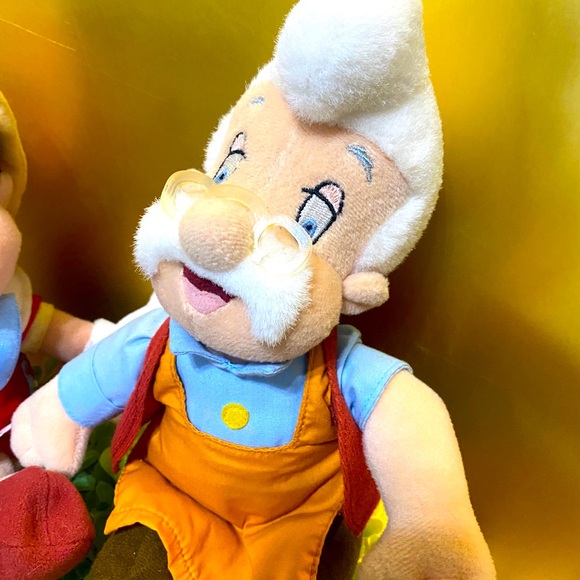 DISNEY EXCLUSIVE VTG 90s PINOCCHIO & GEPPETTO RETIRED BEAN BAG PLUSH - Picture 10 of 10